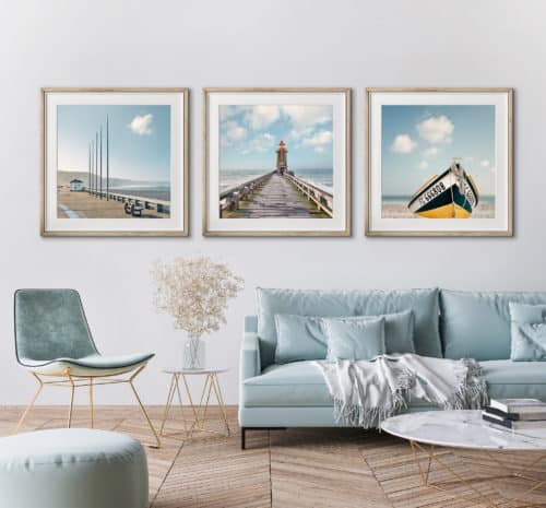 Fotokunst: Triptychon, Normandie, Fecamp, La Mer - Air Frais